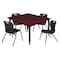 Regency Tables > Height Adjustable > Square Table & Chair Sets, 48 W, 48 L, 23-34 H, Mahogany TB4848MHAPBK45BK - alternate 1